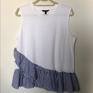 Banana Republic sleeveless ruffle tank.